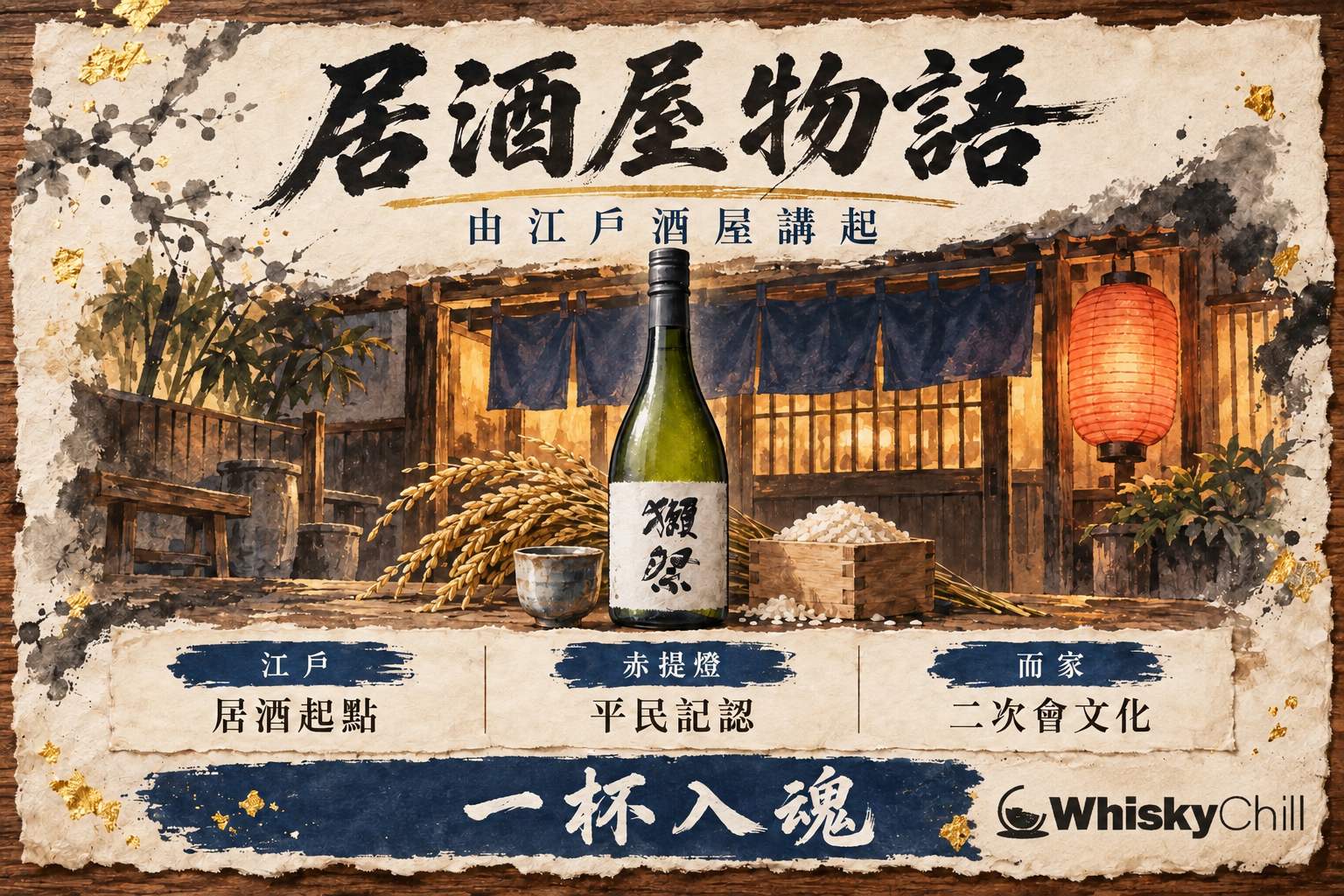 掛住赤提燈嘅日本居酒屋門口,透出溫暖燈光