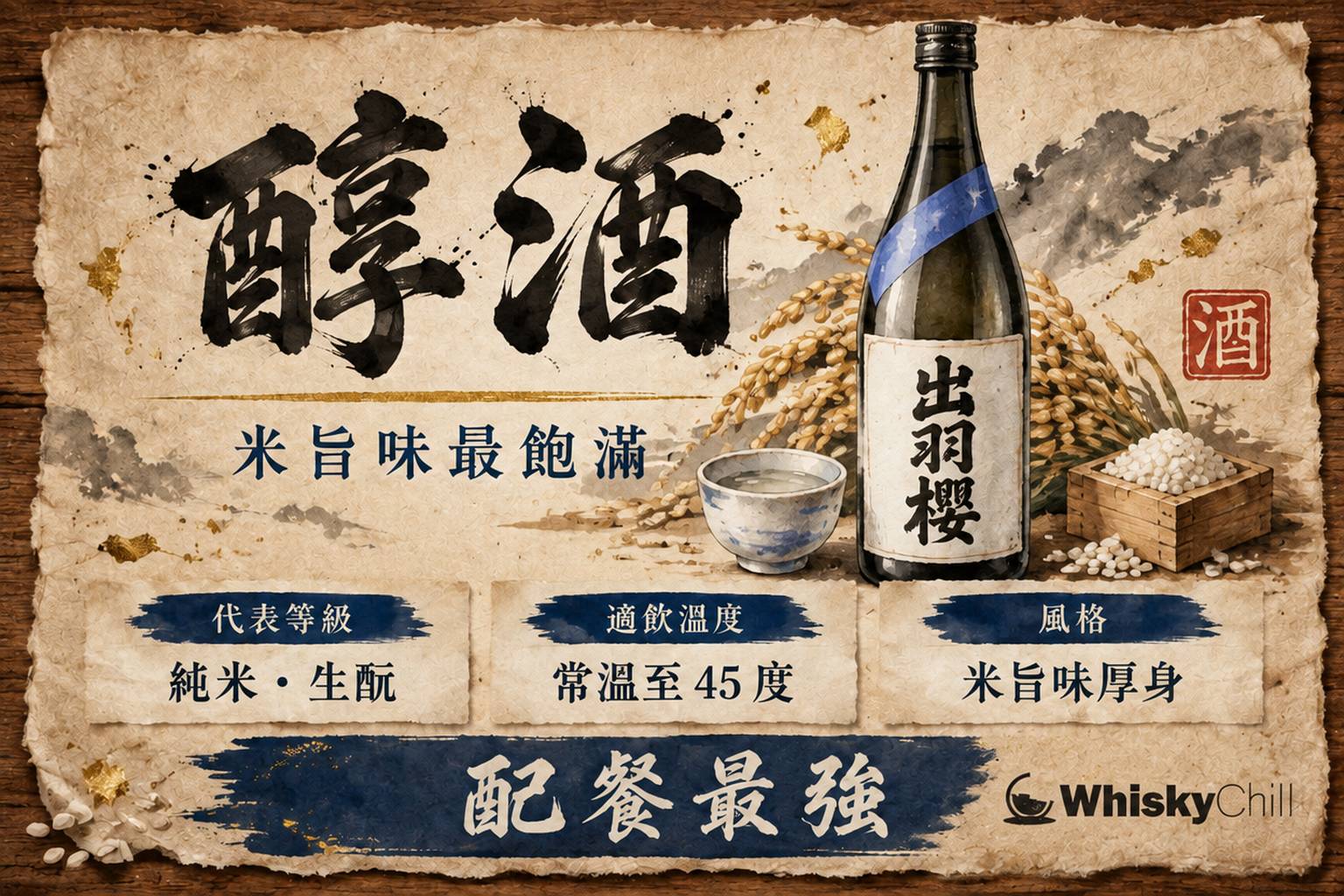 白瓷豬口杯盛著微溫清酒,杯口冒著薄霧,旁邊一碟醬油燉肉與關東煮