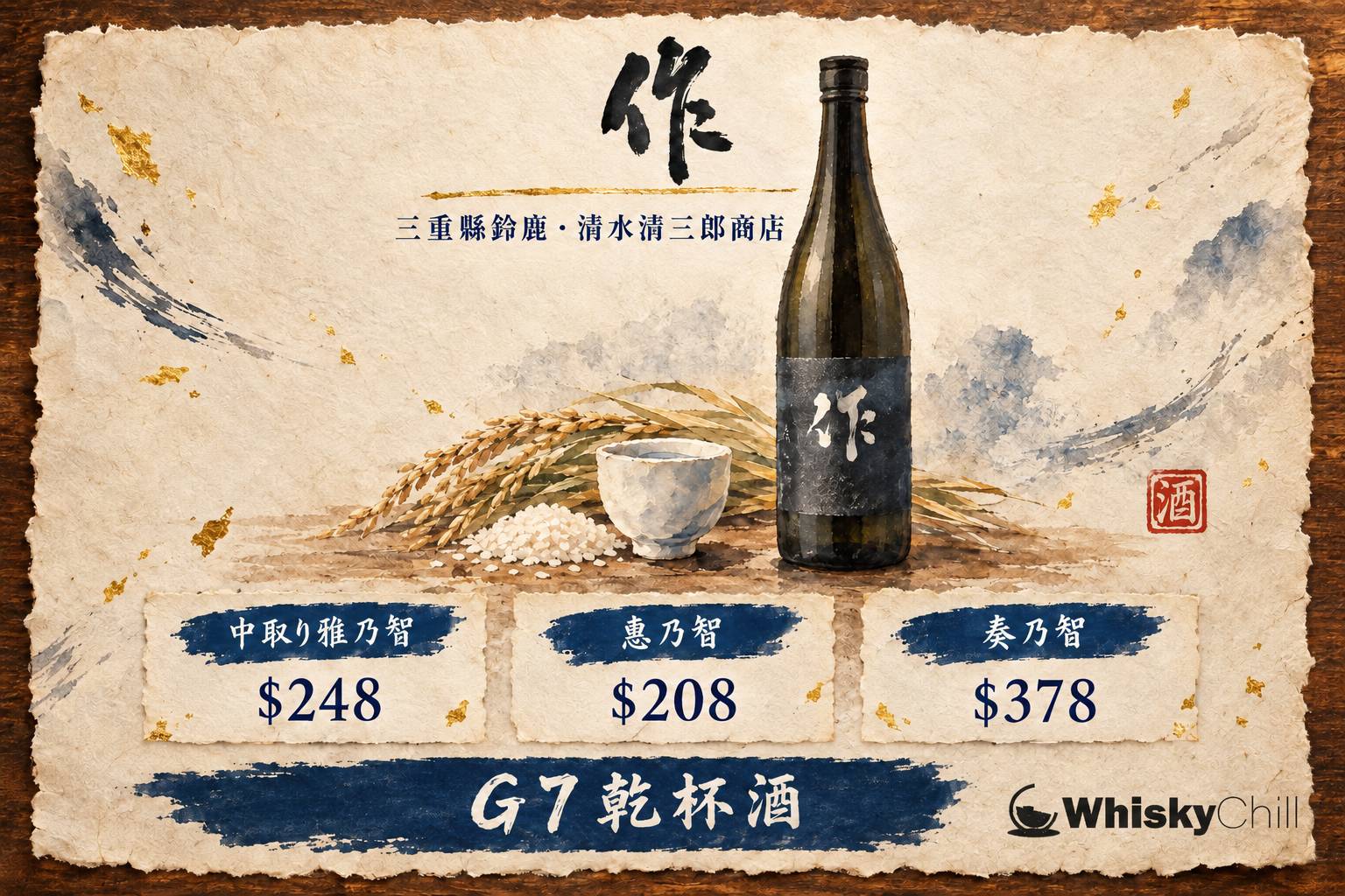 作清酒瓶與三重鈴鹿酒藏意境