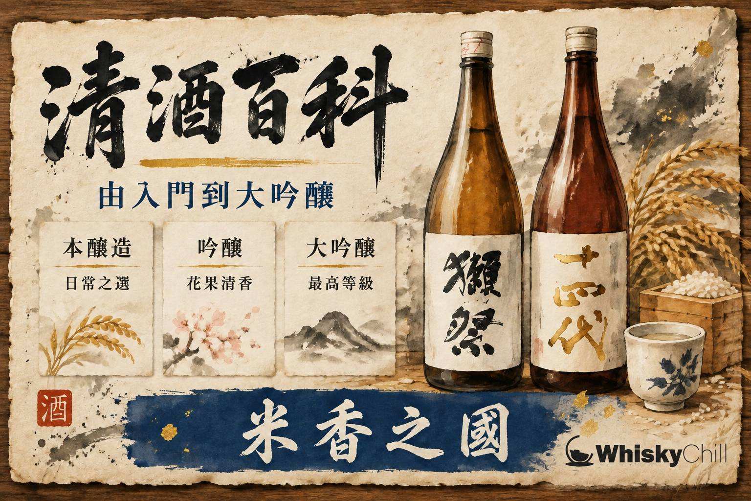 清酒主題圖:日本清酒知識、酒米、精米步合、品牌與品飲指南