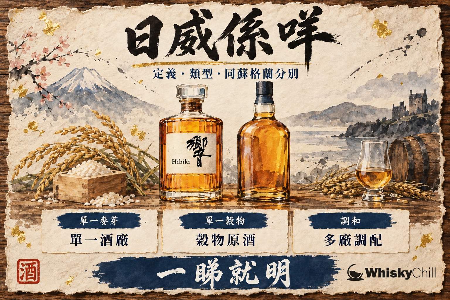 第 1 章:日本威士忌係咩?——同蘇格蘭威士忌嘅根本分別 章首圖