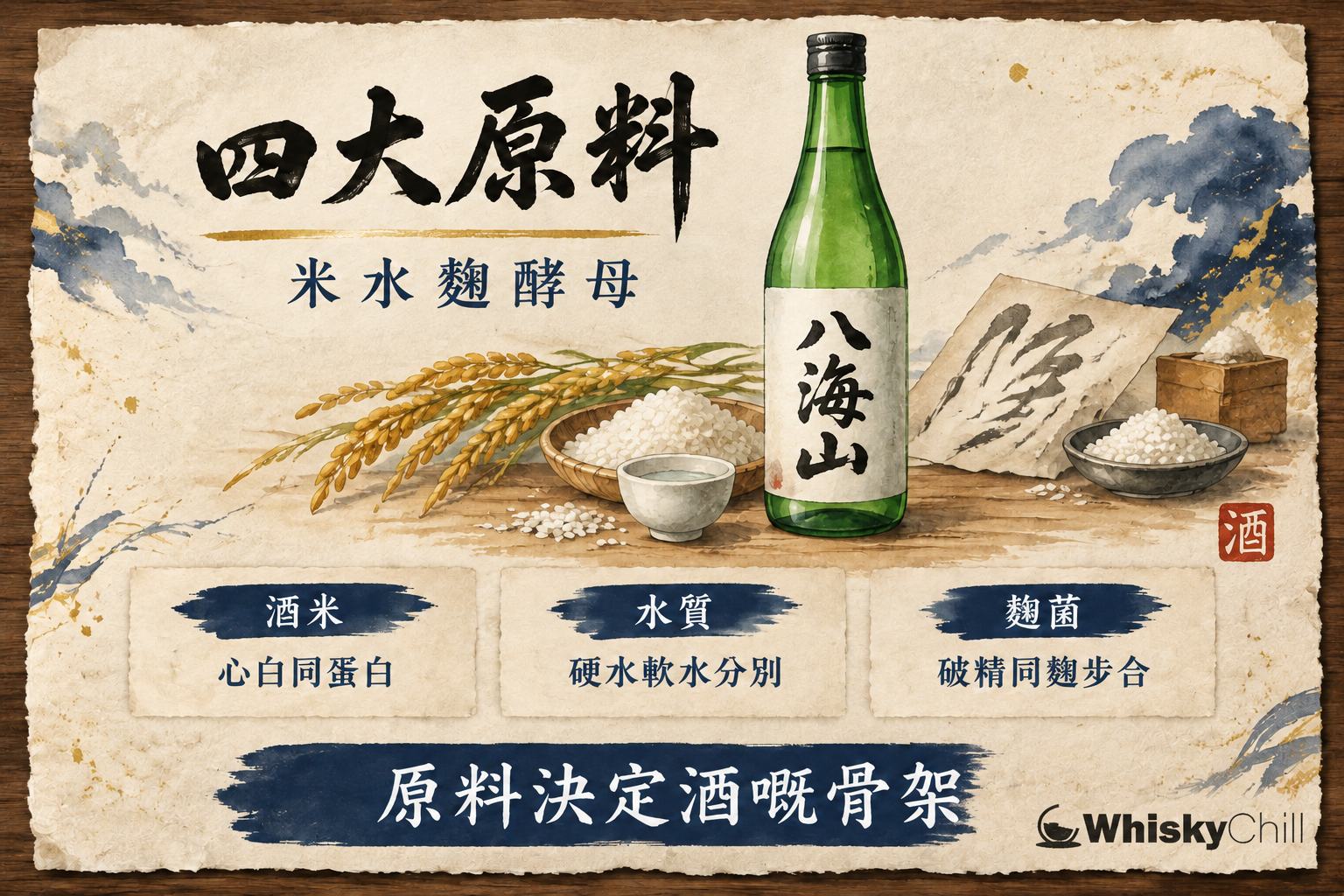 第 3 章:原料學——酒米・水・麴・酵母系統整理 章首圖