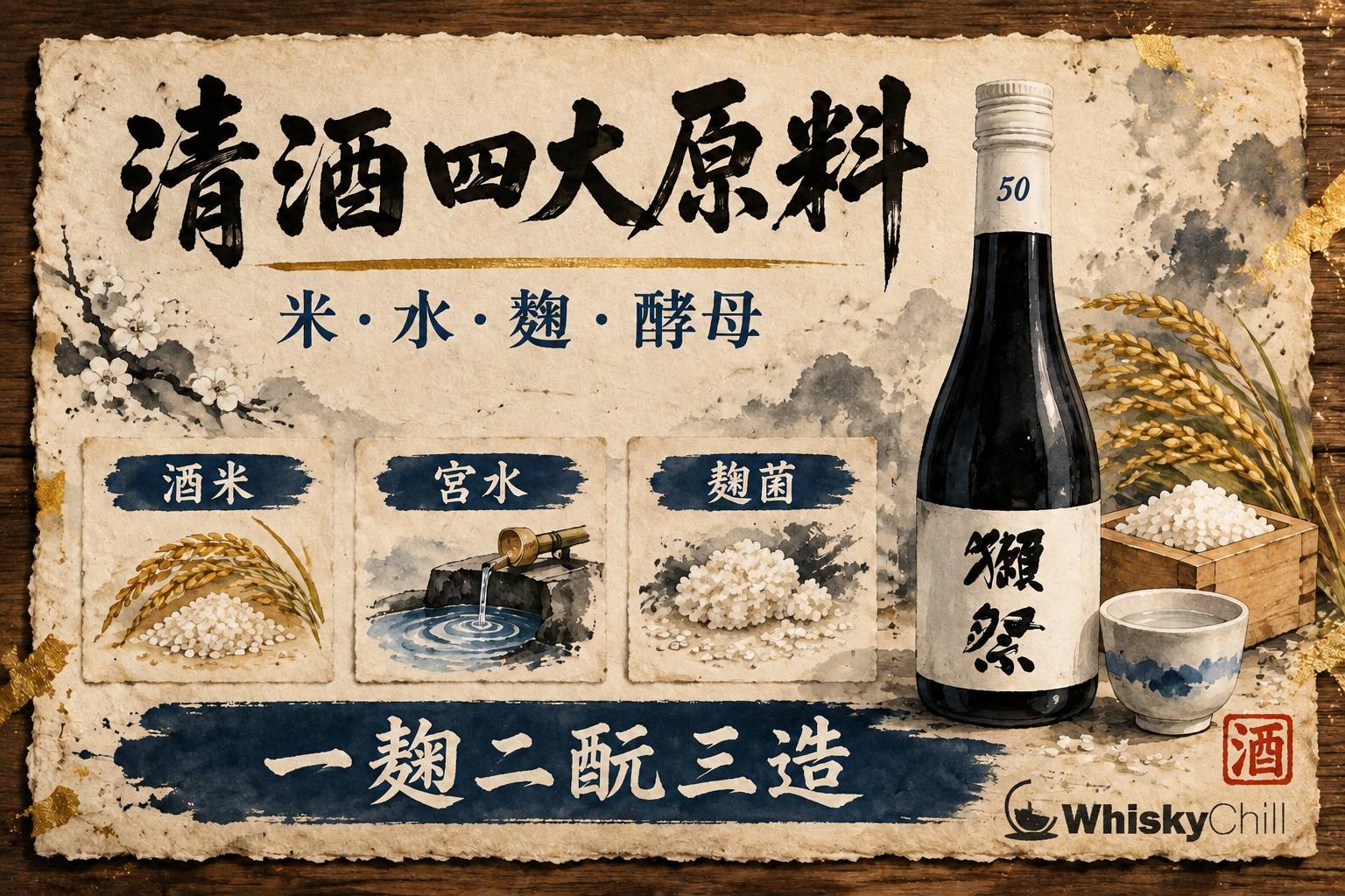 第 1 章:清酒係咩?——米、水、麴、酵母四大原料 章首圖