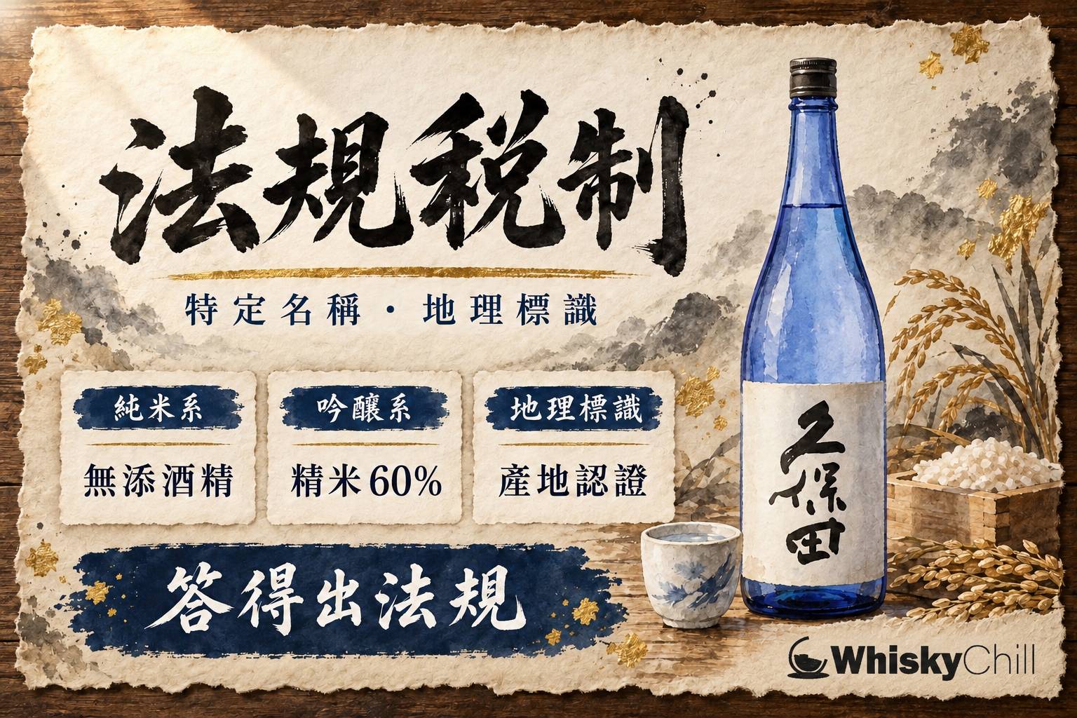 第 5 章:酒類法規與稅制——特定名稱酒、GI 與出口標示 章首圖