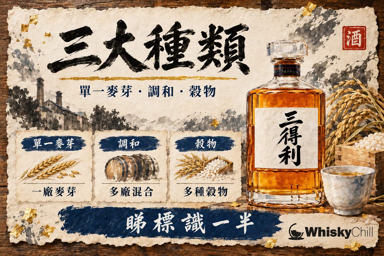 第 2 章:種類分法——單一麥芽、調和、穀物威士忌 章首圖