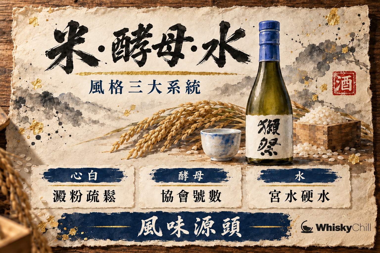 第 3 章:酒米・酵母・水質——影響風格嘅三大系統因素 章首圖