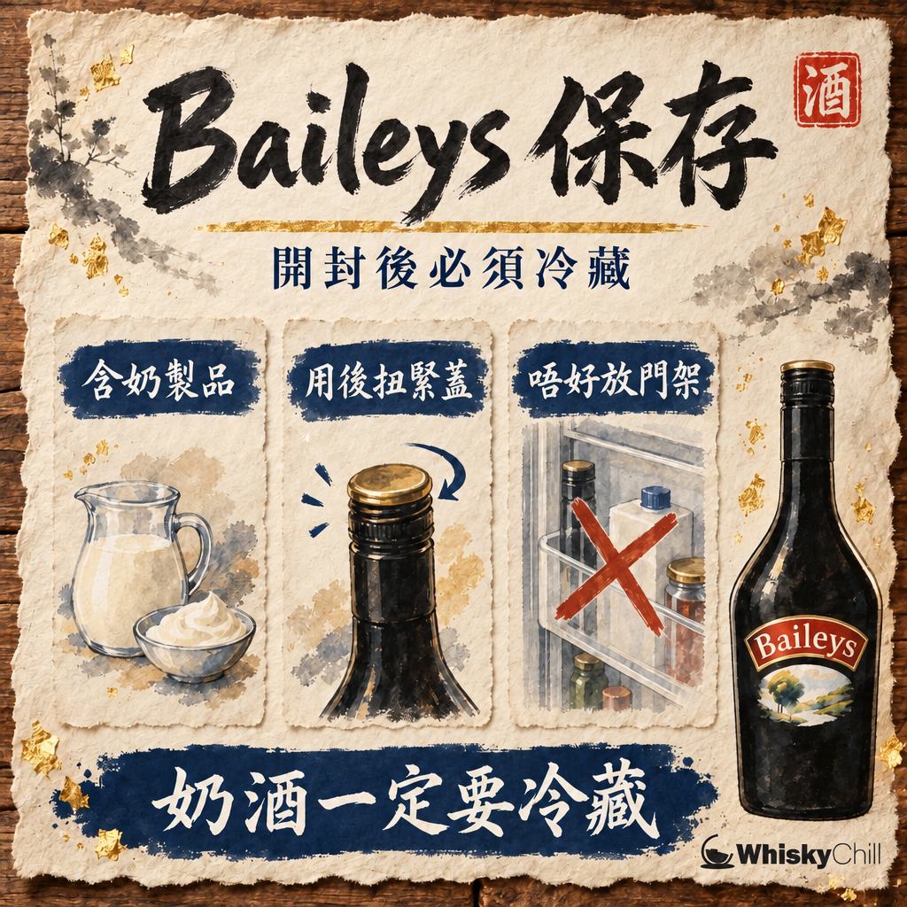 Baileys 開封後放幾耐？奶酒保存期限＋變質判斷（結塊・分層）2026｜三個重點