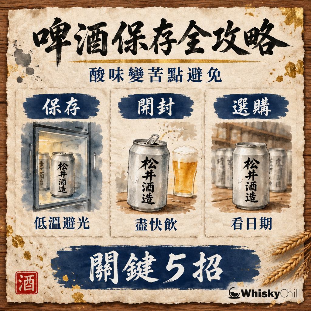 啤酒保存同鮮度完全指南 2026｜酸味成因、密封、光照、發酵溫度同過敏原一次講清｜對比一覽