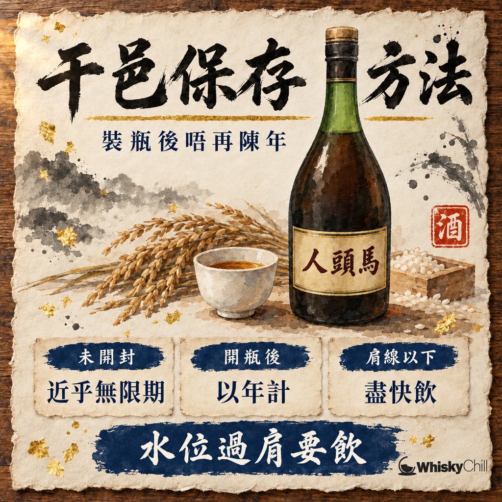 白蘭地・干邑保存方法：開瓶後放幾耐？XO・VSOP 直立定橫放（2026）｜主視覺圖解