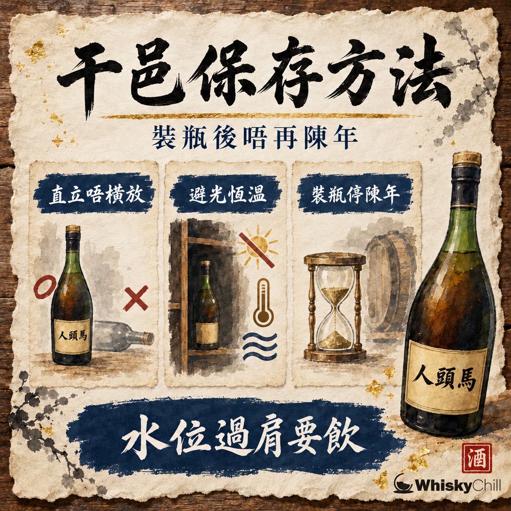 白蘭地・干邑保存方法：開瓶後放幾耐？XO・VSOP 直立定橫放（2026）｜三個重點