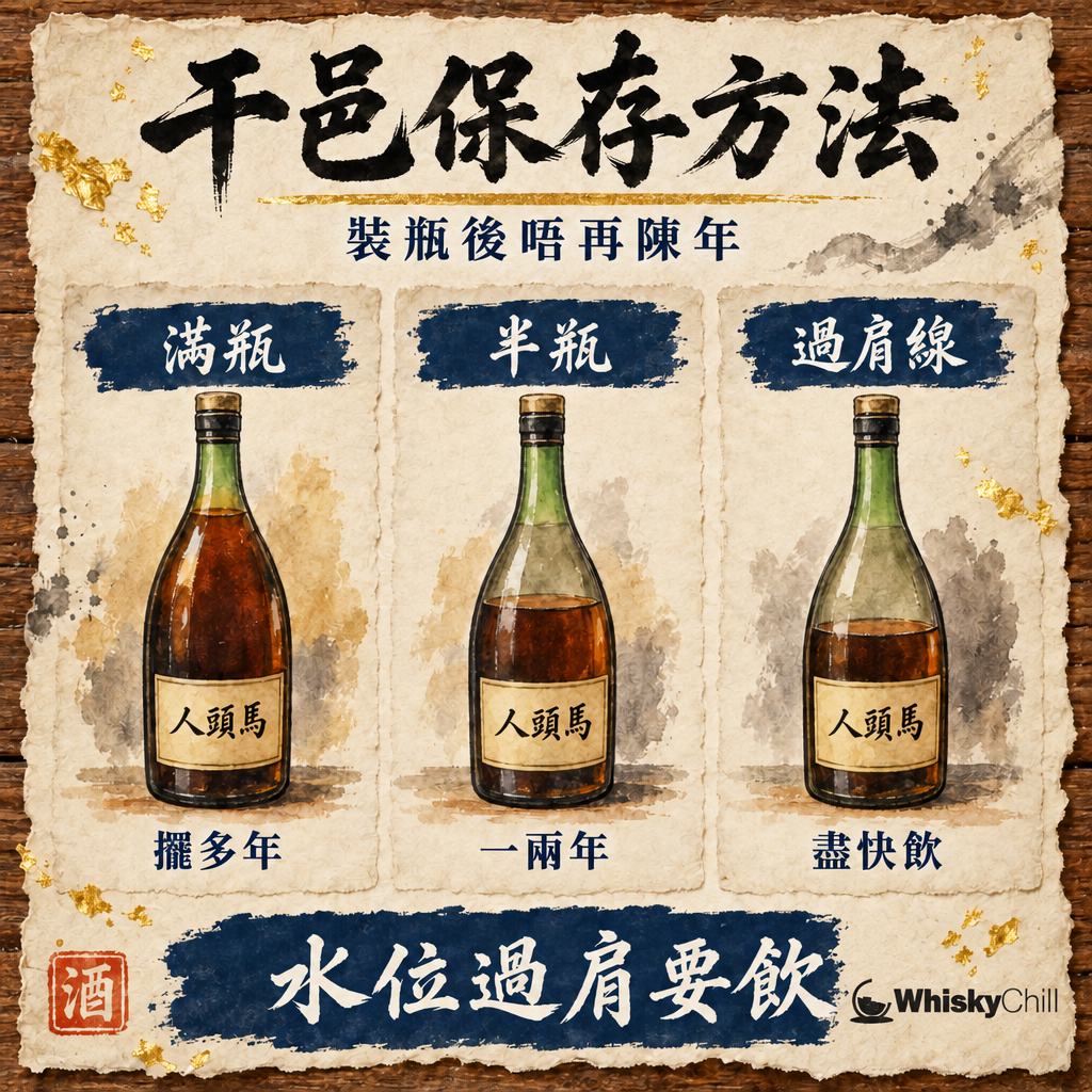白蘭地・干邑保存方法：開瓶後放幾耐？XO・VSOP 直立定橫放（2026）｜對比一覽
