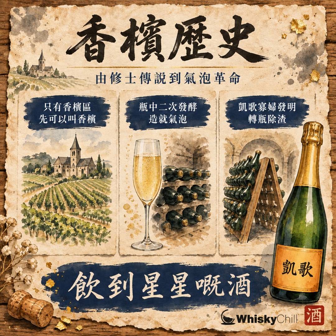 香檳歷史｜由Dom Pérignon傳說到氣泡革命，香檳王點樣誕生？｜三個重點