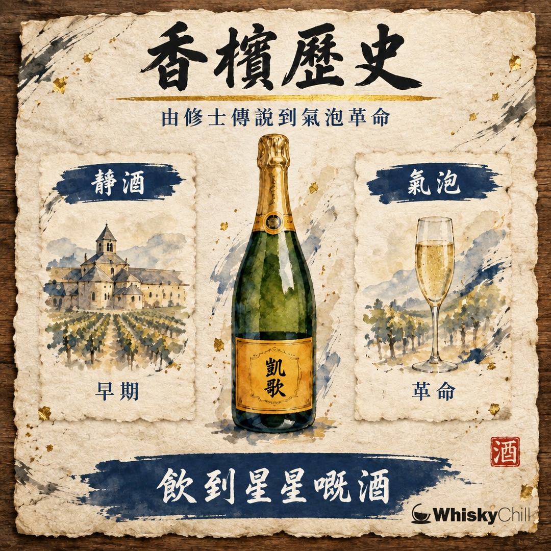 香檳歷史｜由Dom Pérignon傳說到氣泡革命，香檳王點樣誕生？｜對比一覽