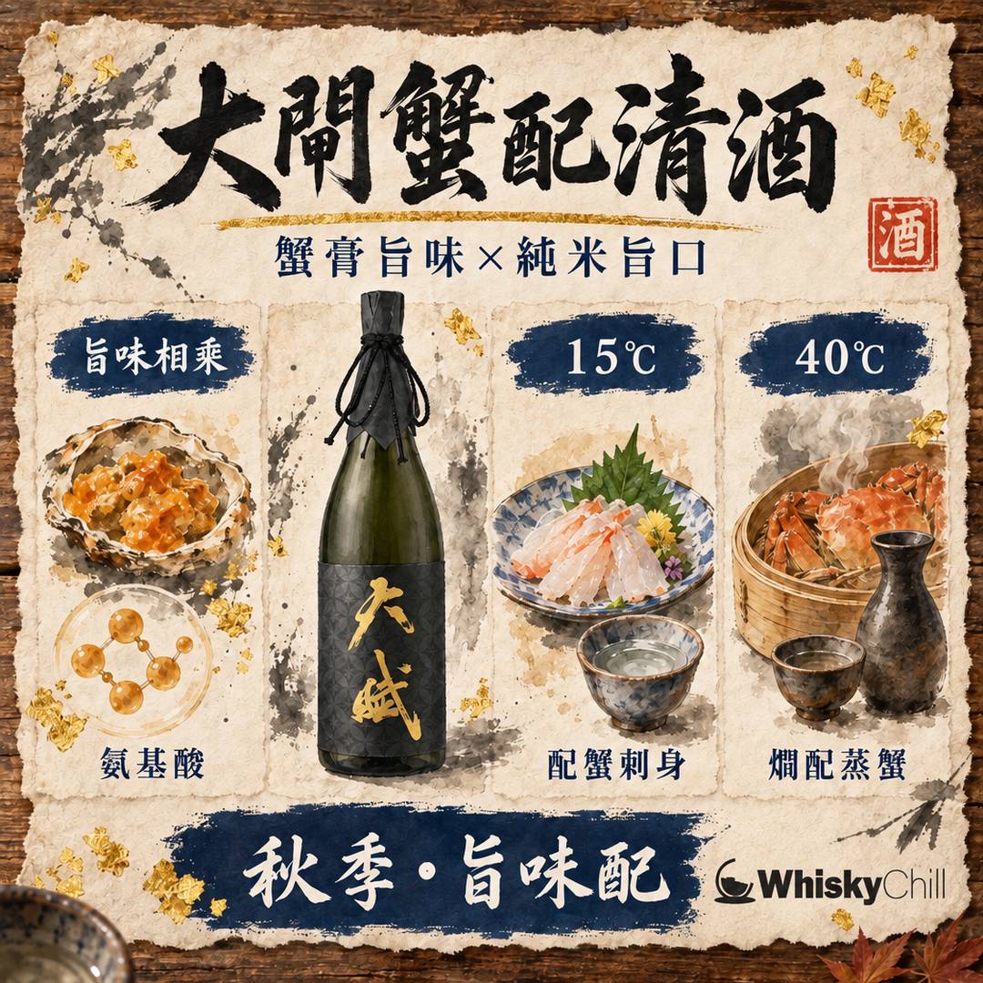 大閘蟹配清酒點襯？蟹膏蟹肉×旨味純米系配搭全指南｜對比一覽