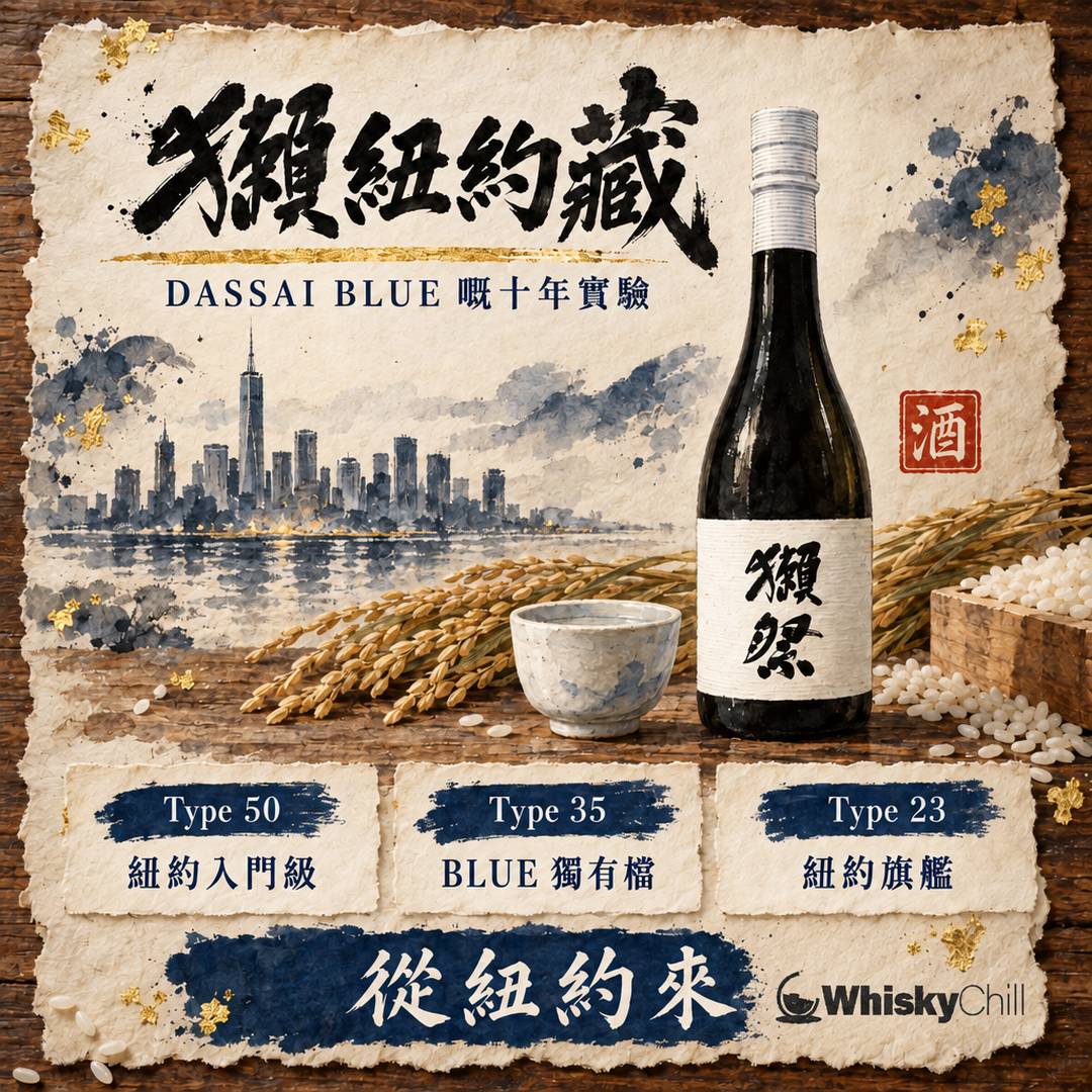 DASSAI BLUE 係咩？獺祭紐約藏嘅十年實驗｜Type 50・35・23 全拆解｜主視覺圖解