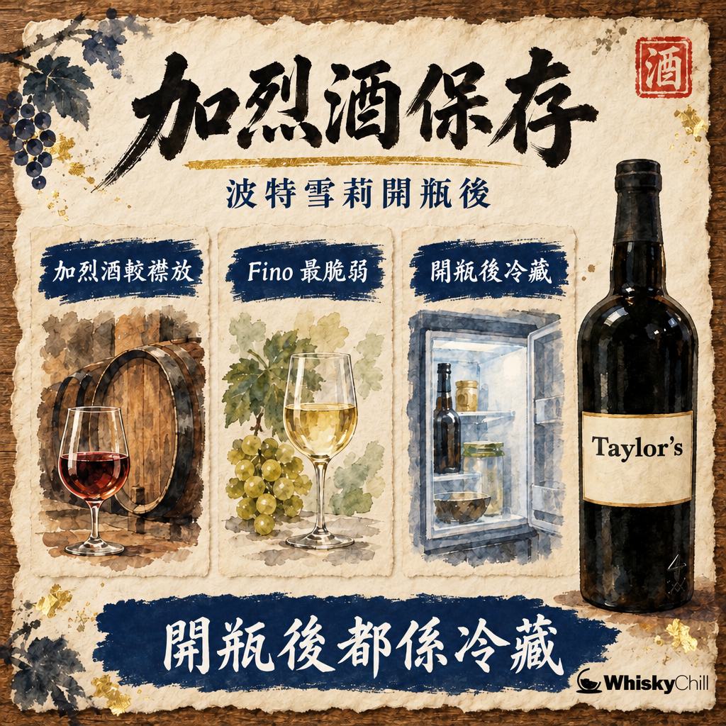 波特酒・雪莉酒・Vermouth 開瓶後保存：加烈葡萄酒期限對照（2026）｜三個重點