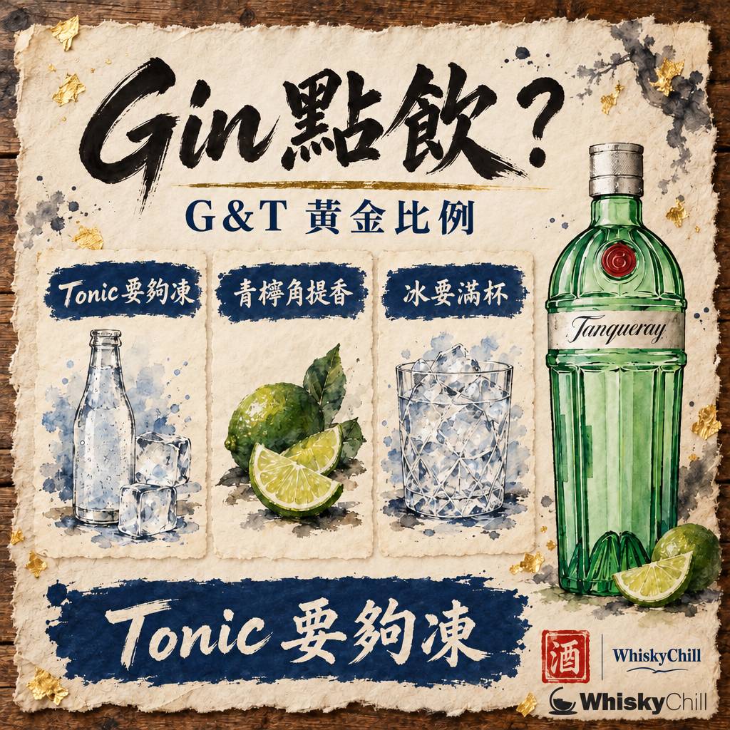 Gin 點飲？Gin Tonic 黃金比例＋3 款入門調酒做法｜Gordon's・Tanqueray・翠 點揀｜三個重點