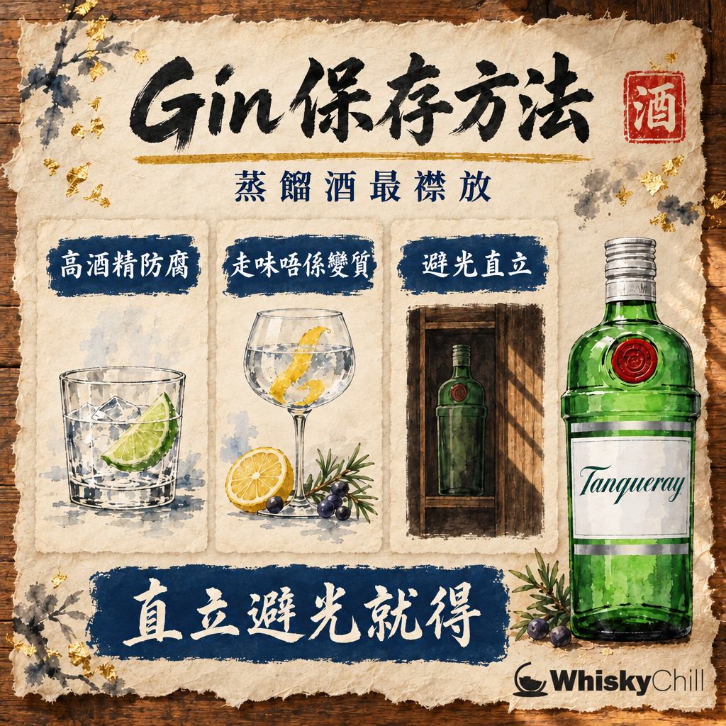 Gin 開封後可以放幾耐？Gordon's・Tanqueray 保存方法＋要唔要冷藏（2026）｜三個重點