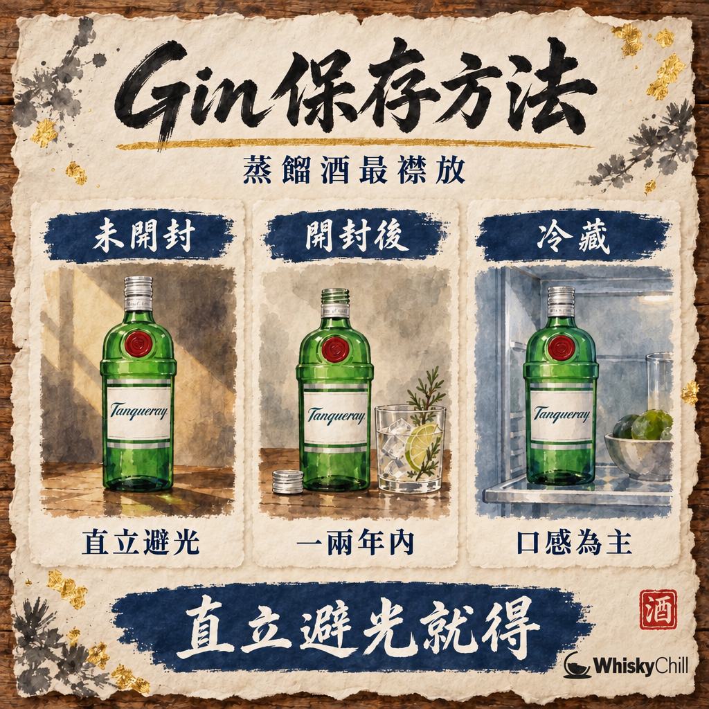 Gin 開封後可以放幾耐？Gordon's・Tanqueray 保存方法＋要唔要冷藏（2026）｜對比一覽