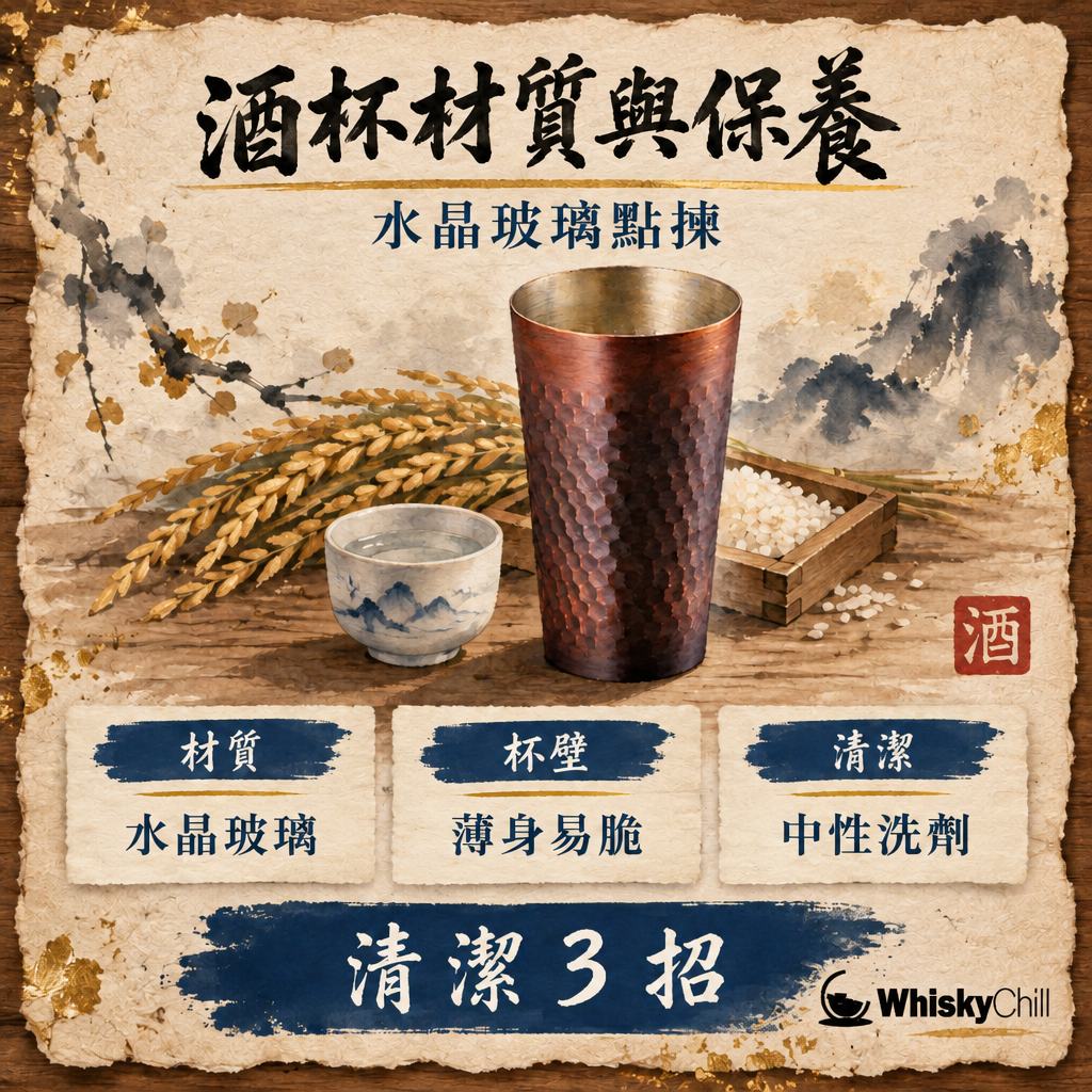 酒杯材質點揀？水晶・玻璃・陶瓷・純銅杯清潔保養全指南（附香港實價）｜WhiskyChill｜主視覺圖解