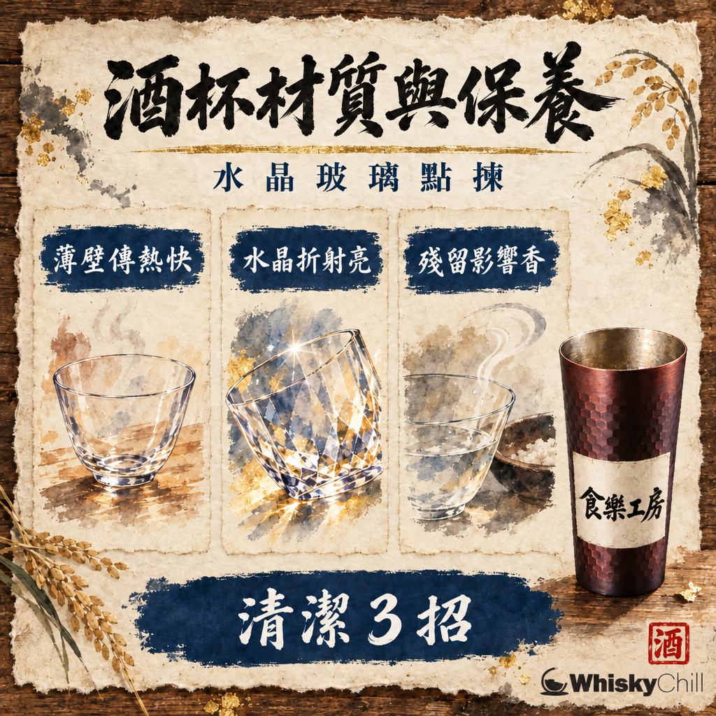 酒杯材質點揀？水晶・玻璃・陶瓷・純銅杯清潔保養全指南（附香港實價）｜WhiskyChill｜三個重點
