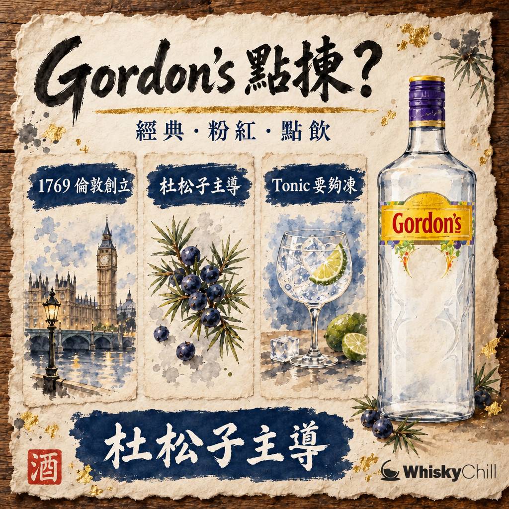 Gordon's Gin 全指南：1769 年倫敦老牌點揀、點飲、新舊版點分｜三個重點