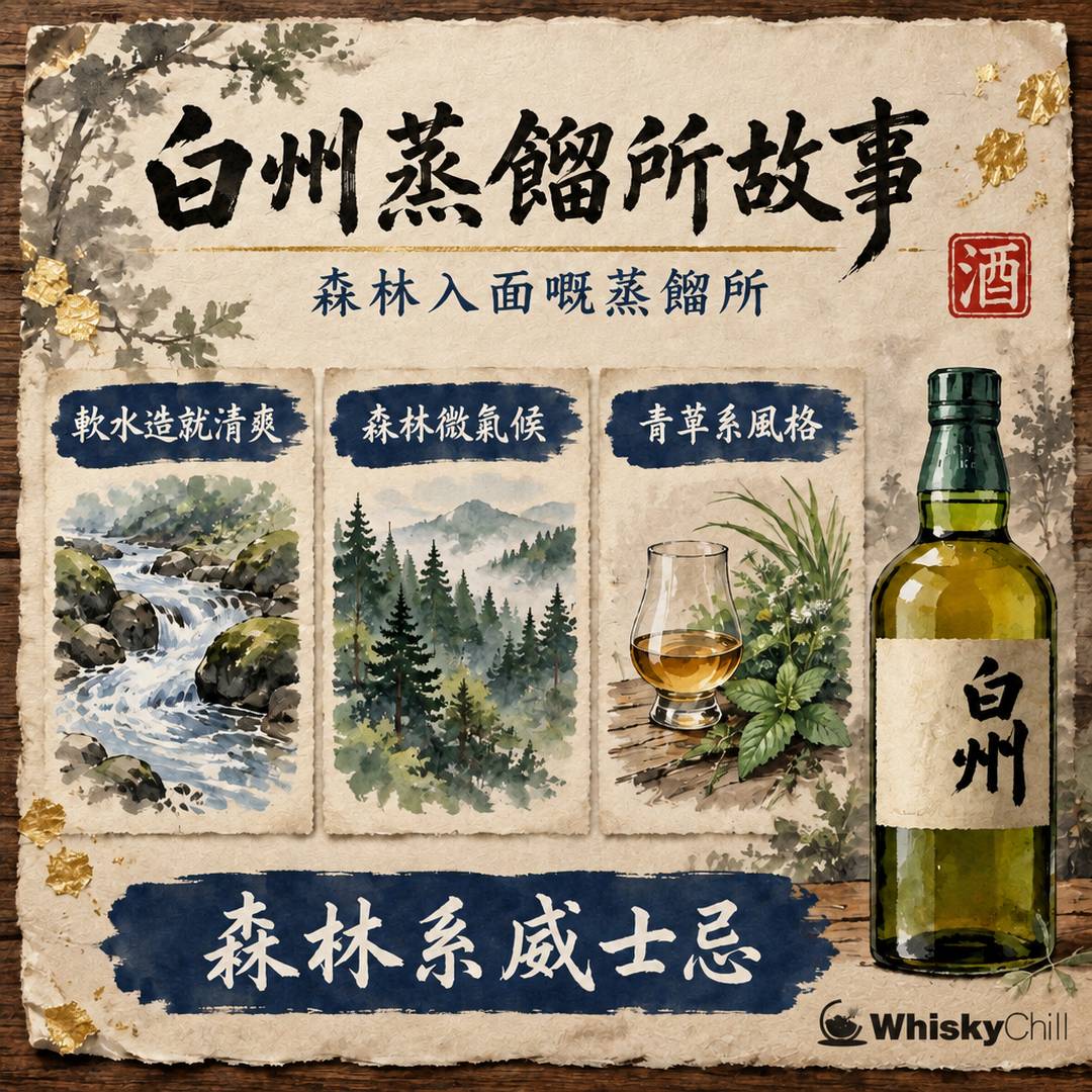 白州威士忌故事｜森林入面嘅白州蒸餾所點樣釀出清新青草風？｜三個重點