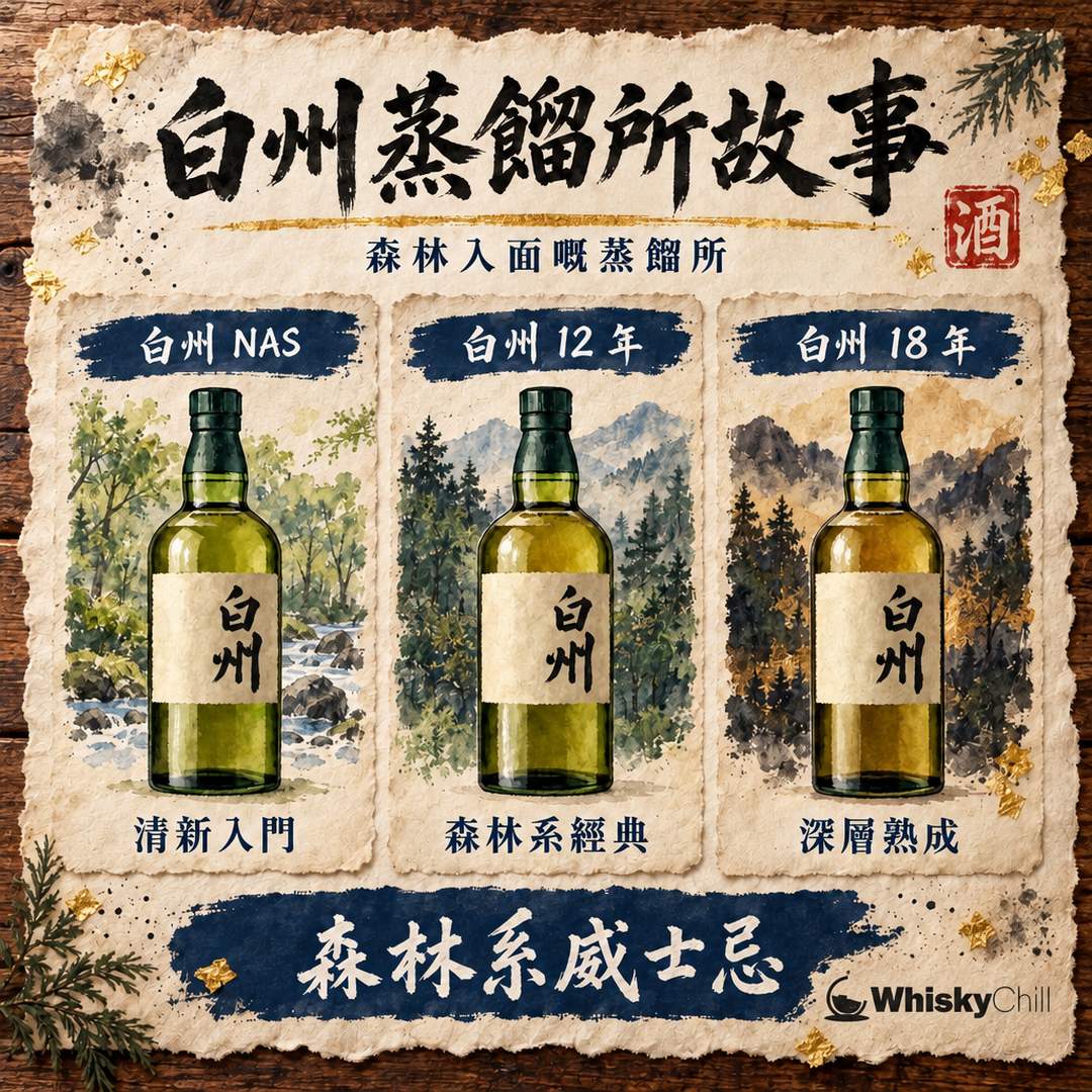 白州威士忌故事｜森林入面嘅白州蒸餾所點樣釀出清新青草風？｜對比一覽