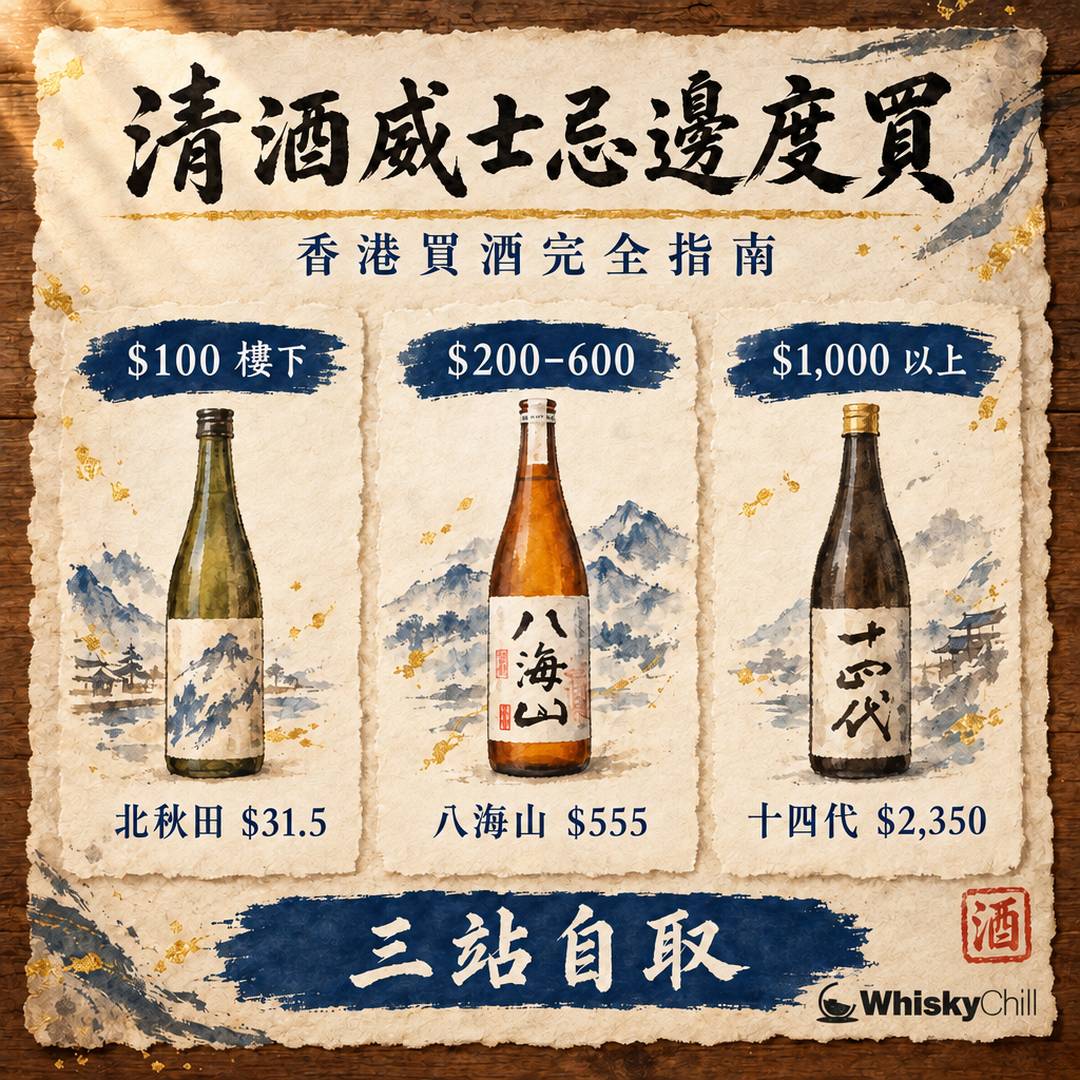 清酒威士忌邊度買？2026 全品類渠道指南：自取點・實價・下單流程｜WhiskyChill｜對比一覽