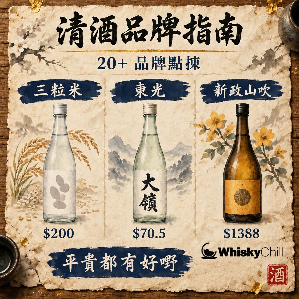 日本清酒品牌指南：20+ 酒造風格×價位×代表作（頂級・個性派・日常）｜對比一覽
