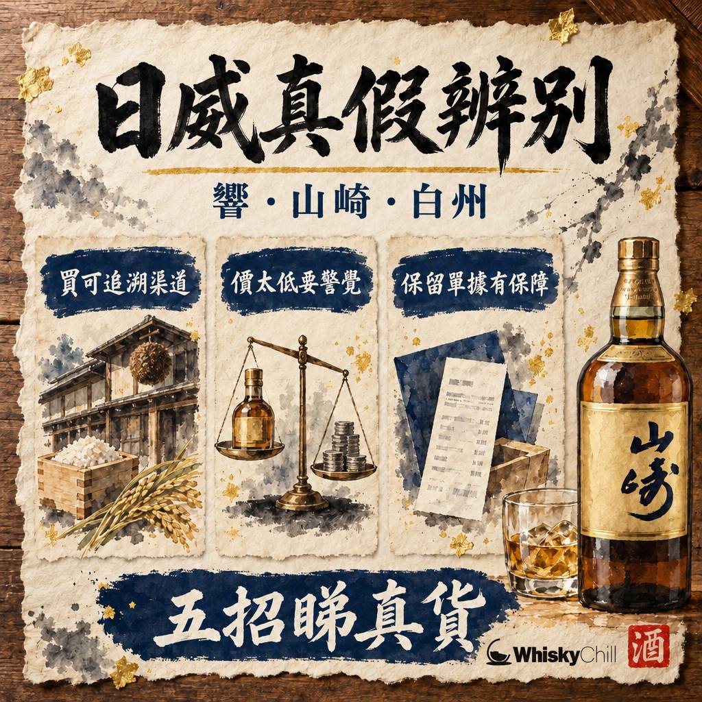 日本威士忌真假辨別：響・山崎・白州包裝特徵同可靠購買渠道｜三個重點