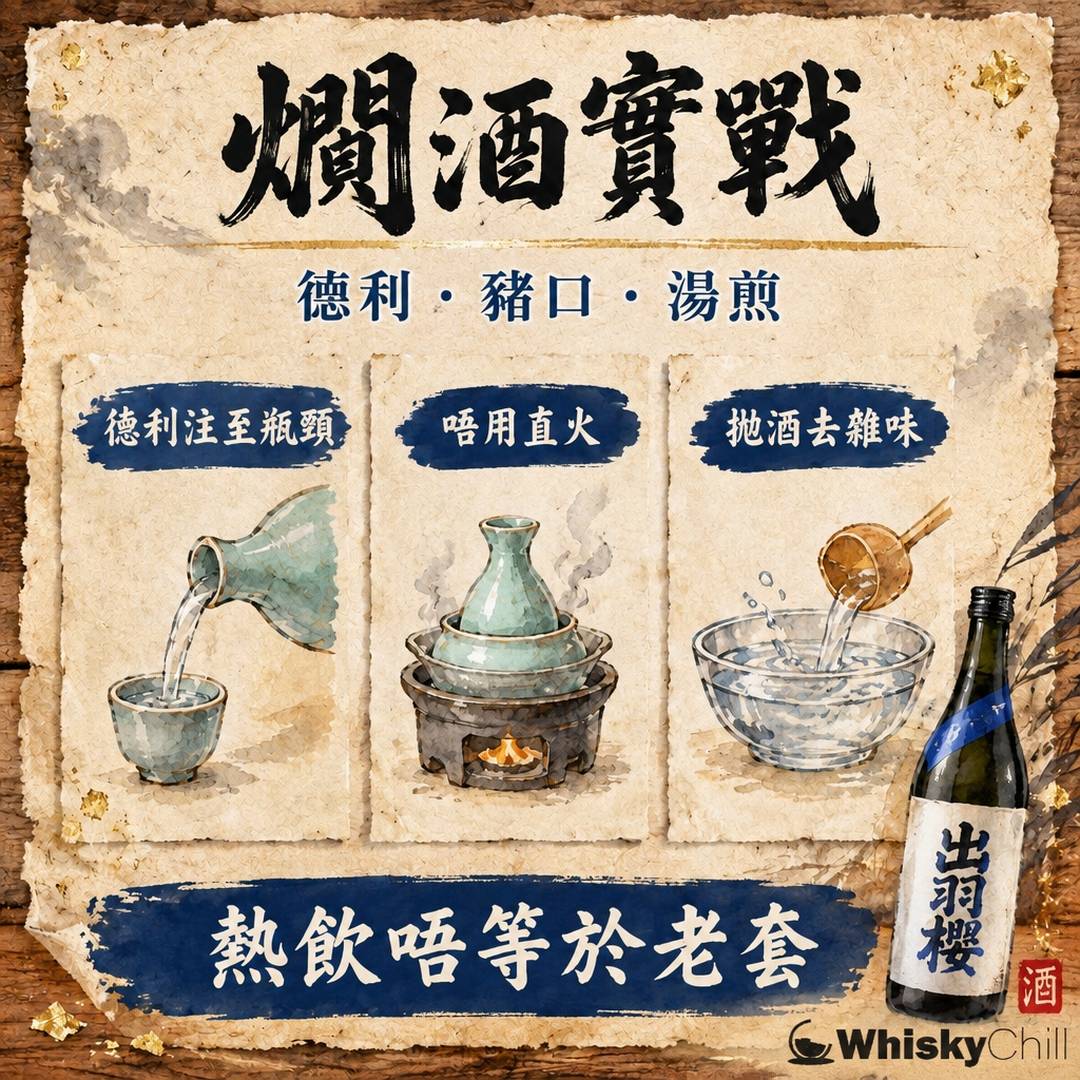 燗酒點做？燗酒壺、德利、湯煎做法｜7 種溫度名同家用實戰｜三個重點