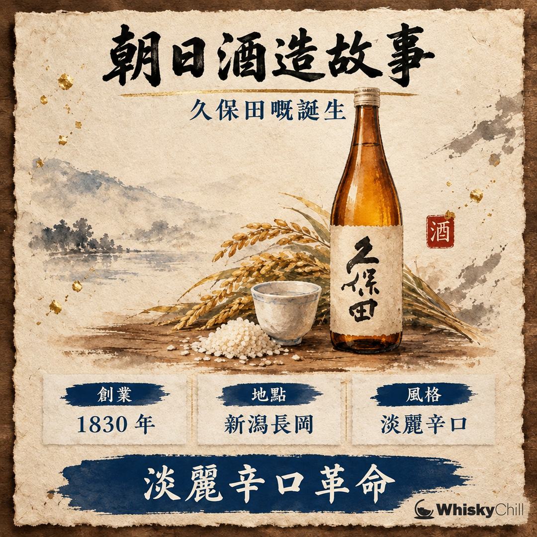 久保田清酒點嚟？朝日酒造 1830 年創業到 1985 年「淡麗辛口」革命嘅故事｜主視覺圖解