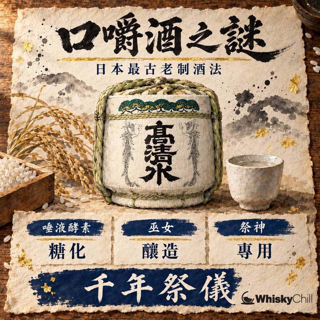 口嚼酒係咩？日本最古老嘅制酒法，用唾液釀酒嘅千年祭儀｜主視覺圖解