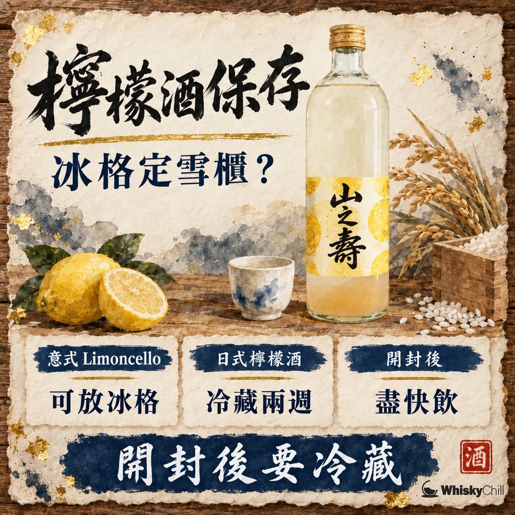 Limoncello 檸檬酒保存：冷凍先係正宗？開封後期限＋日本檸檬酒對照（2026）｜主視覺圖解