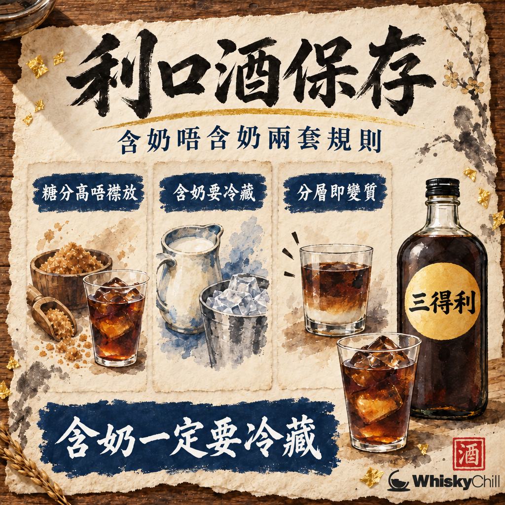 利口酒保存期限全解：咖啡酒・橙酒・忌廉酒開封後放幾耐？（2026）｜三個重點