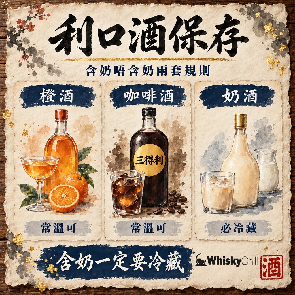 利口酒保存期限全解：咖啡酒・橙酒・忌廉酒開封後放幾耐？（2026）｜對比一覽