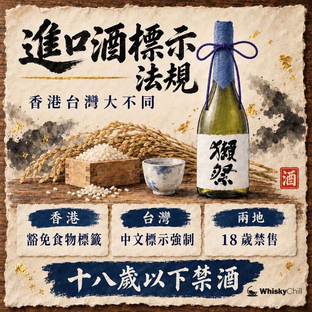 進口酒標示法規：香港同台灣要求有咩唔同？酒精含量・警示語・中文標籤（2026）｜主視覺圖解