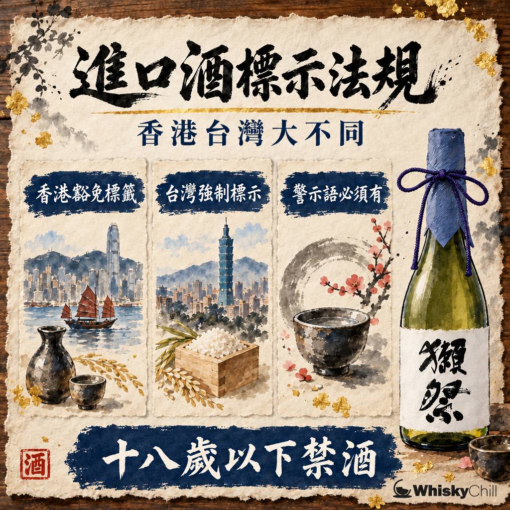 進口酒標示法規：香港同台灣要求有咩唔同？酒精含量・警示語・中文標籤（2026）｜三個重點