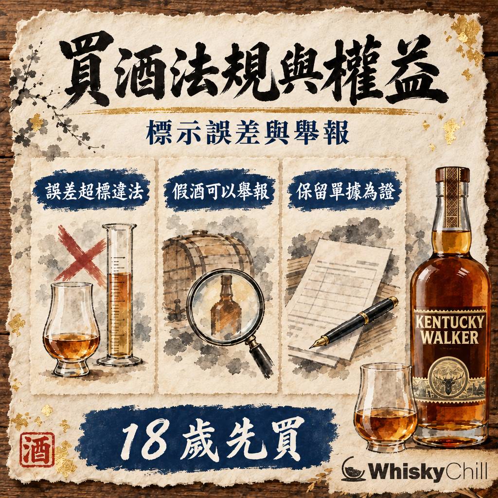 酒類法規與消費者權益完全指南 2026｜酒標誤差・假酒舉報・18歲購酒・進出口許可一次講清｜三個重點