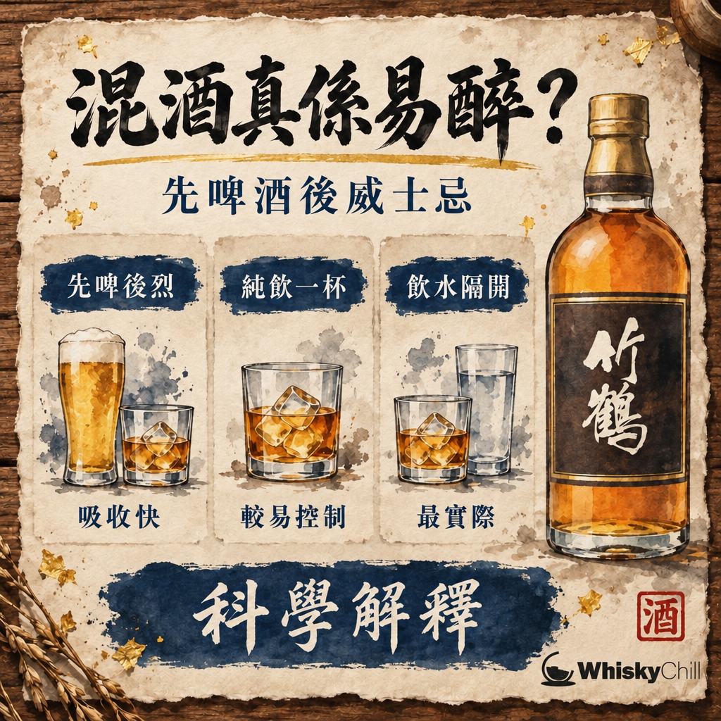 混酒真係易醉啲？「先啤酒後威士忌」嘅科學解釋｜對比一覽