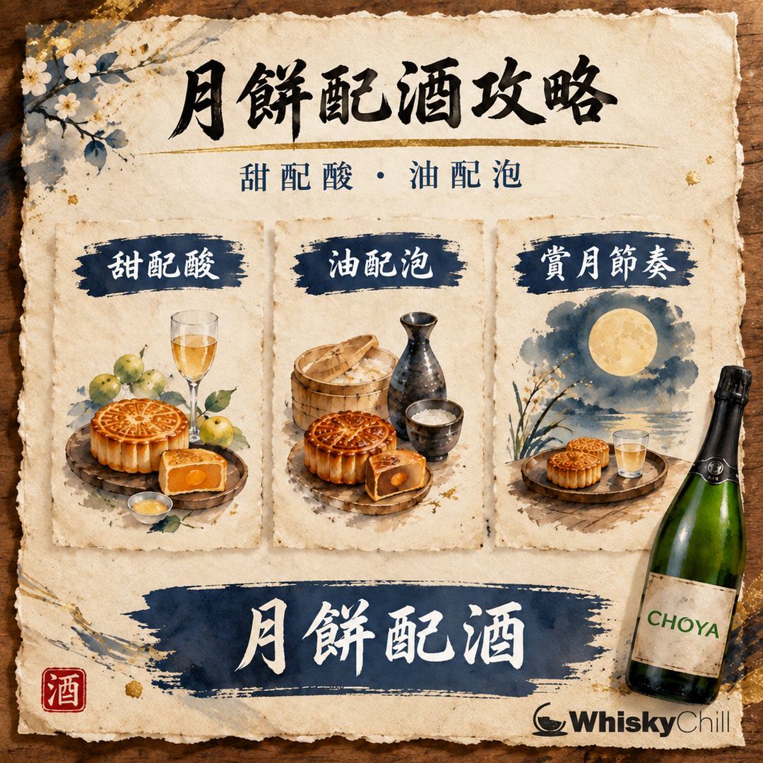 月餅配酒攻略｜奶黃蓮蓉×梅酒、迷你月餅×氣泡清酒｜三個重點