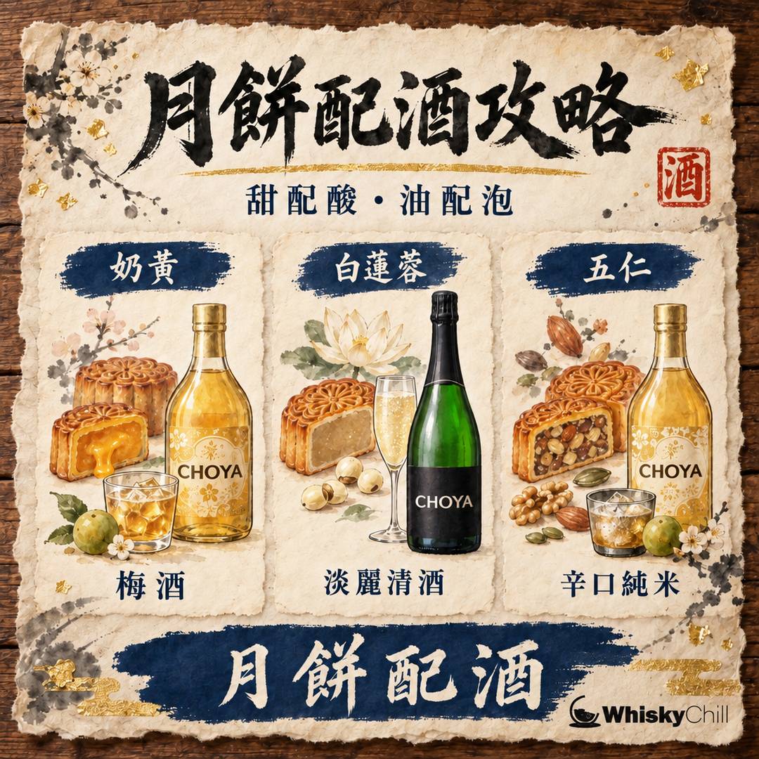 月餅配酒攻略｜奶黃蓮蓉×梅酒、迷你月餅×氣泡清酒｜對比一覽