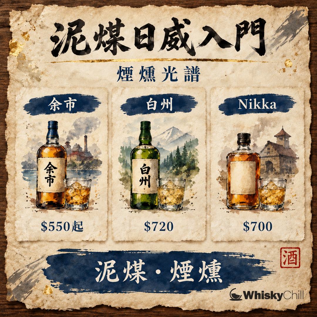 泥煤日威入門｜余市、白州到新興蒸溜所嘅煙燻光譜｜對比一覽