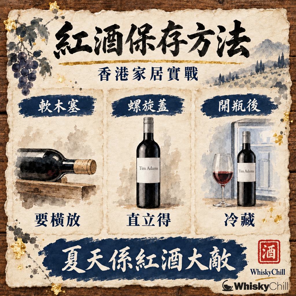 紅酒保存方法香港家居版：溫度濕度・開瓶後期限・冇酒櫃點算（2026）｜對比一覽