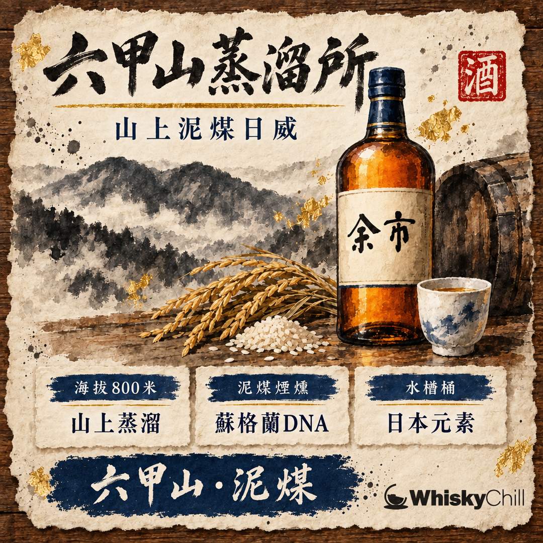 六甲山蒸溜所｜神戶山上嘅泥煤日威，海拔 800 米嘅煙燻新勢力｜主視覺圖解