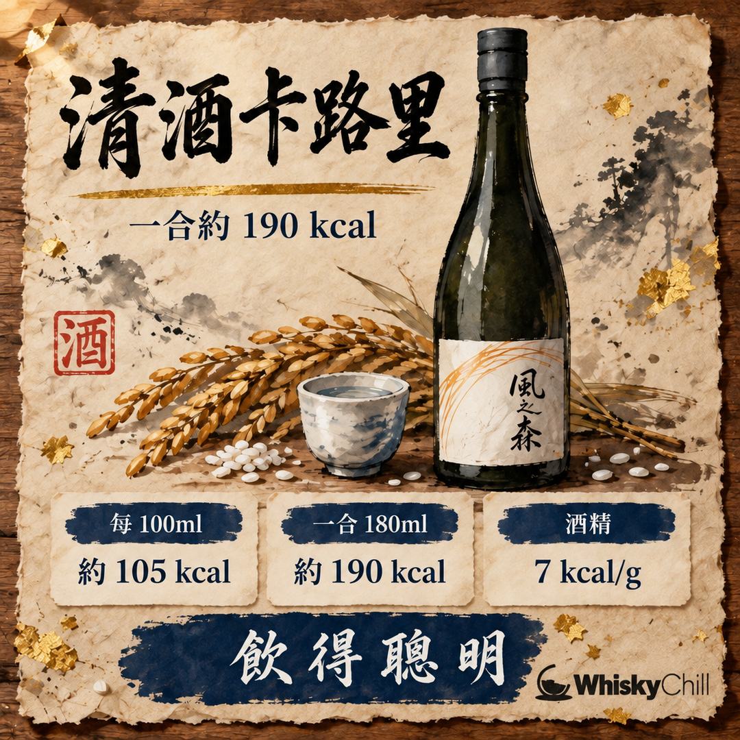 清酒卡路里有幾高？一合約 190 kcal｜飲清酒會唔會肥？｜主視覺圖解