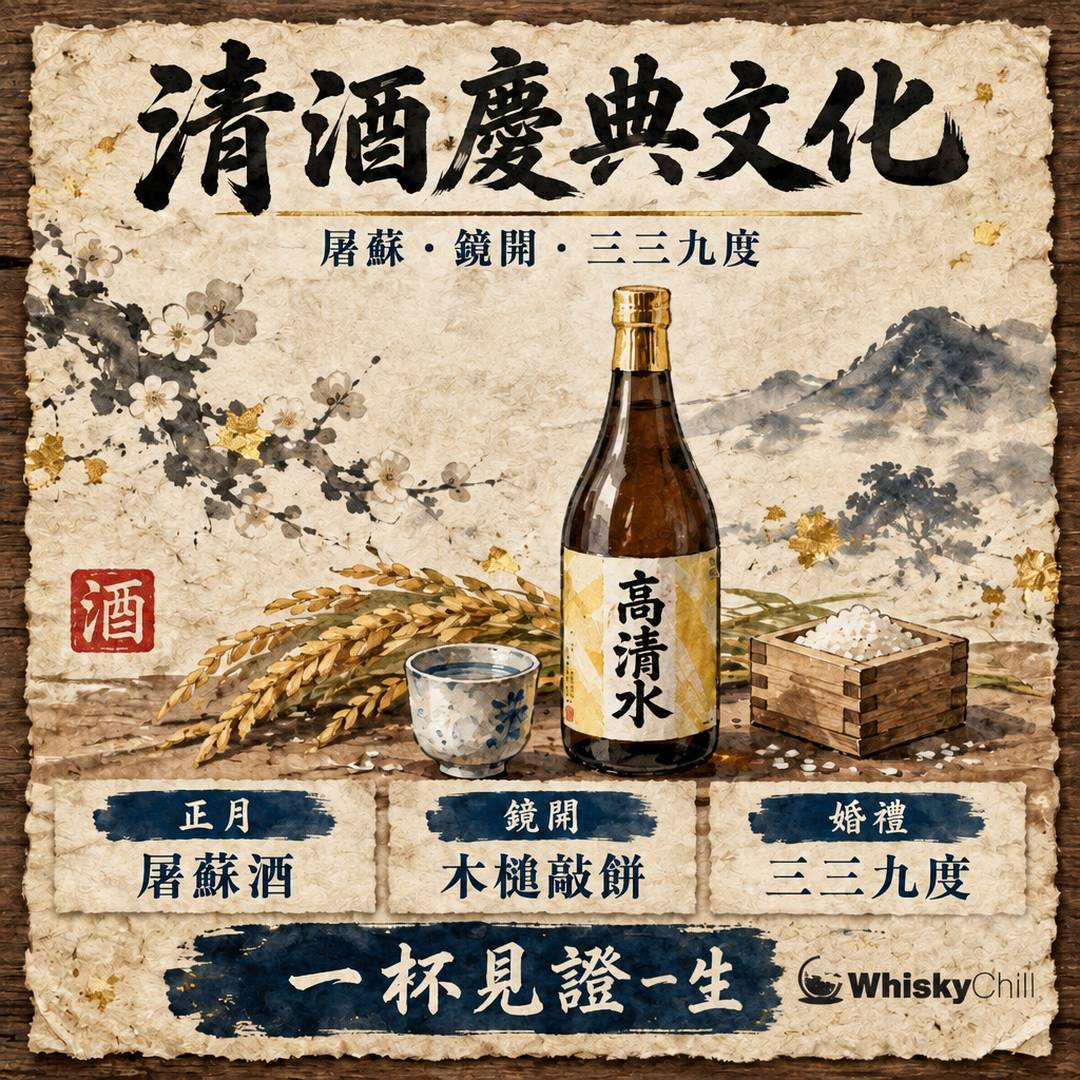 清酒慶典文化｜正月屠蘇酒・鏡開・三三九度由來｜主視覺圖解