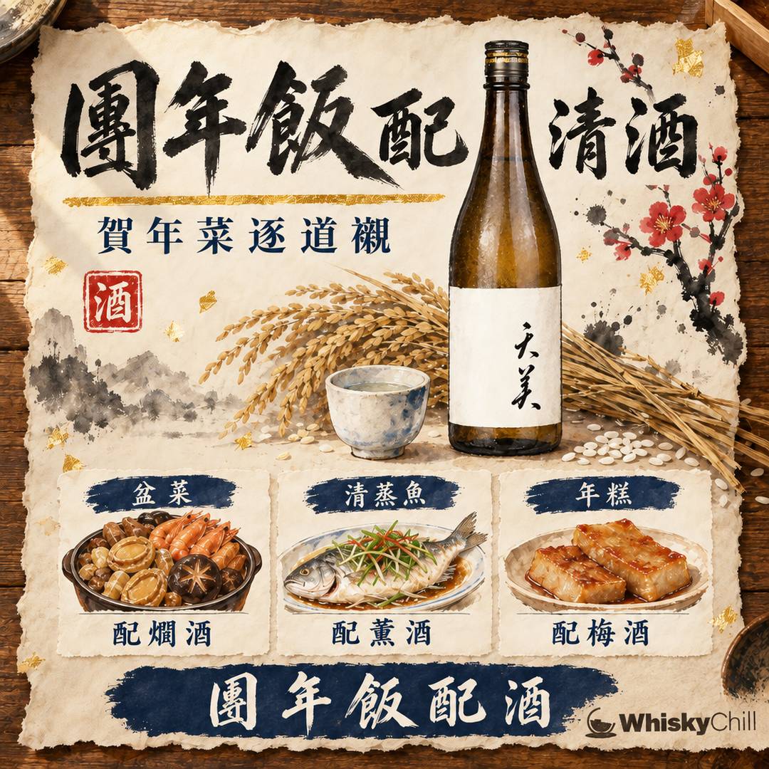 團年飯配清酒｜農曆新年賀年菜逐道點襯酒（附年貨送禮預算）｜主視覺圖解
