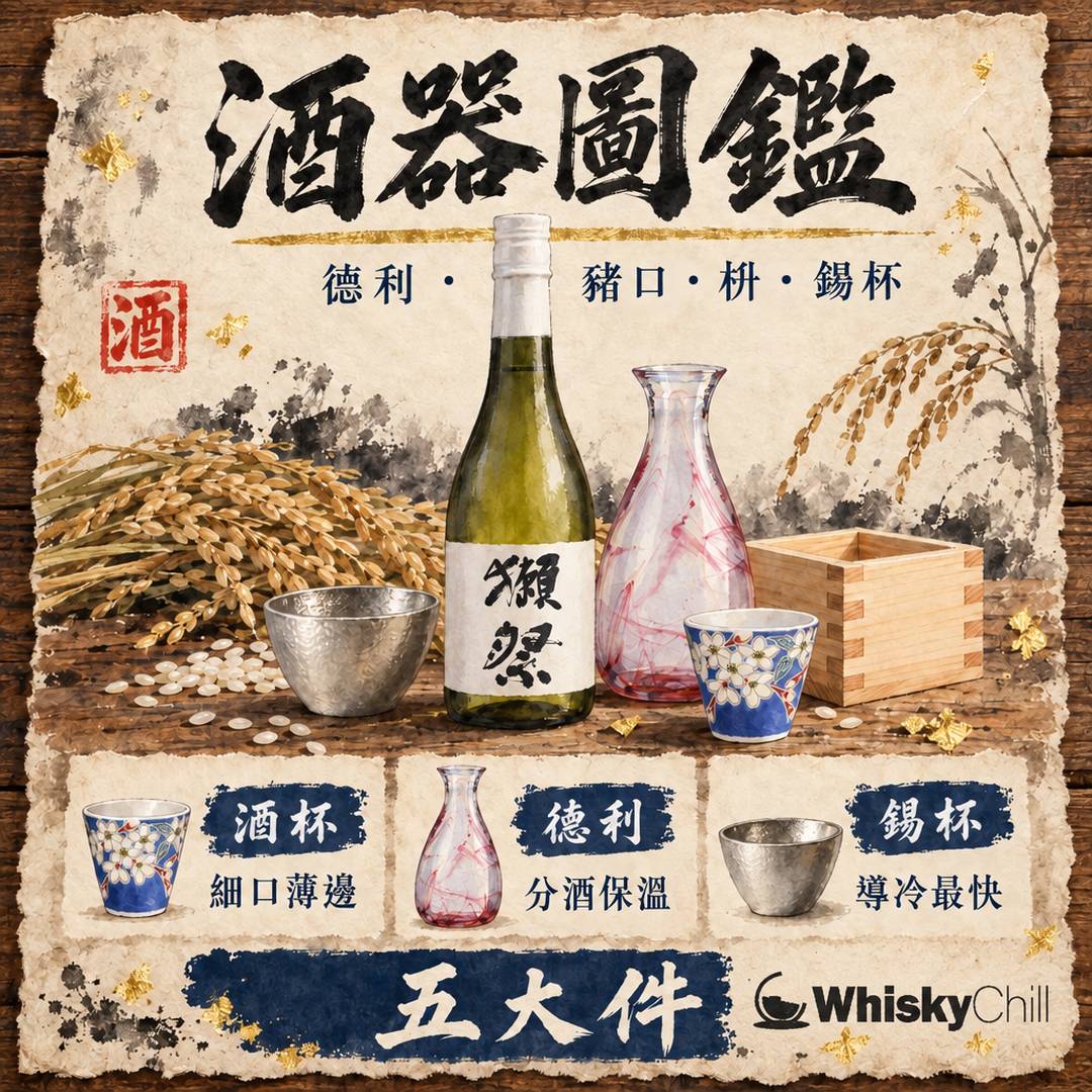 清酒杯圖鑑｜德利・豬口・枡・錫杯五大件點分（日本燒酒杯選購指南）｜主視覺圖解